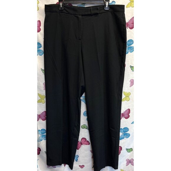 Liz Claiborne Womens Black Dress Pants 16 Flat Front Polyester Blend - Picture 1 of 3